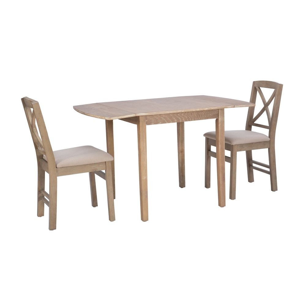 Torino 3Pc Drop Leaf Dining Set Gray