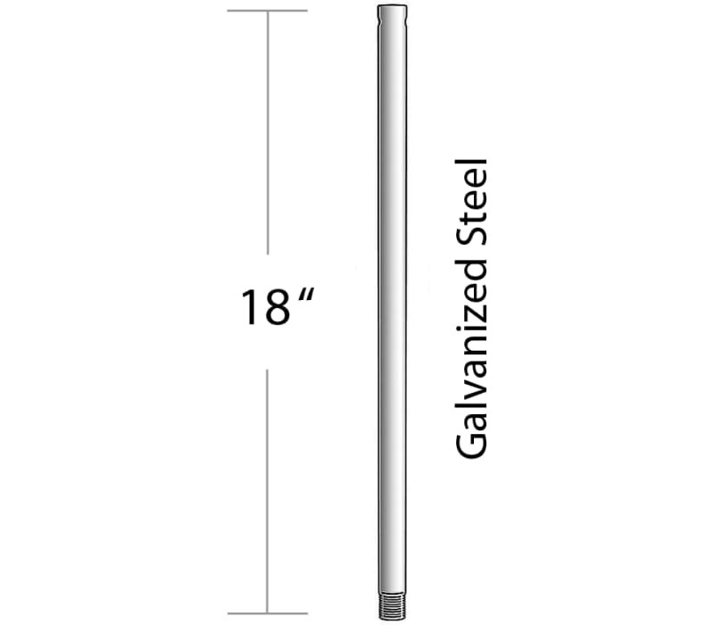 Craftmade DR18GV Ceiling Fan Downrod 18-Inch, Galvanized Steel