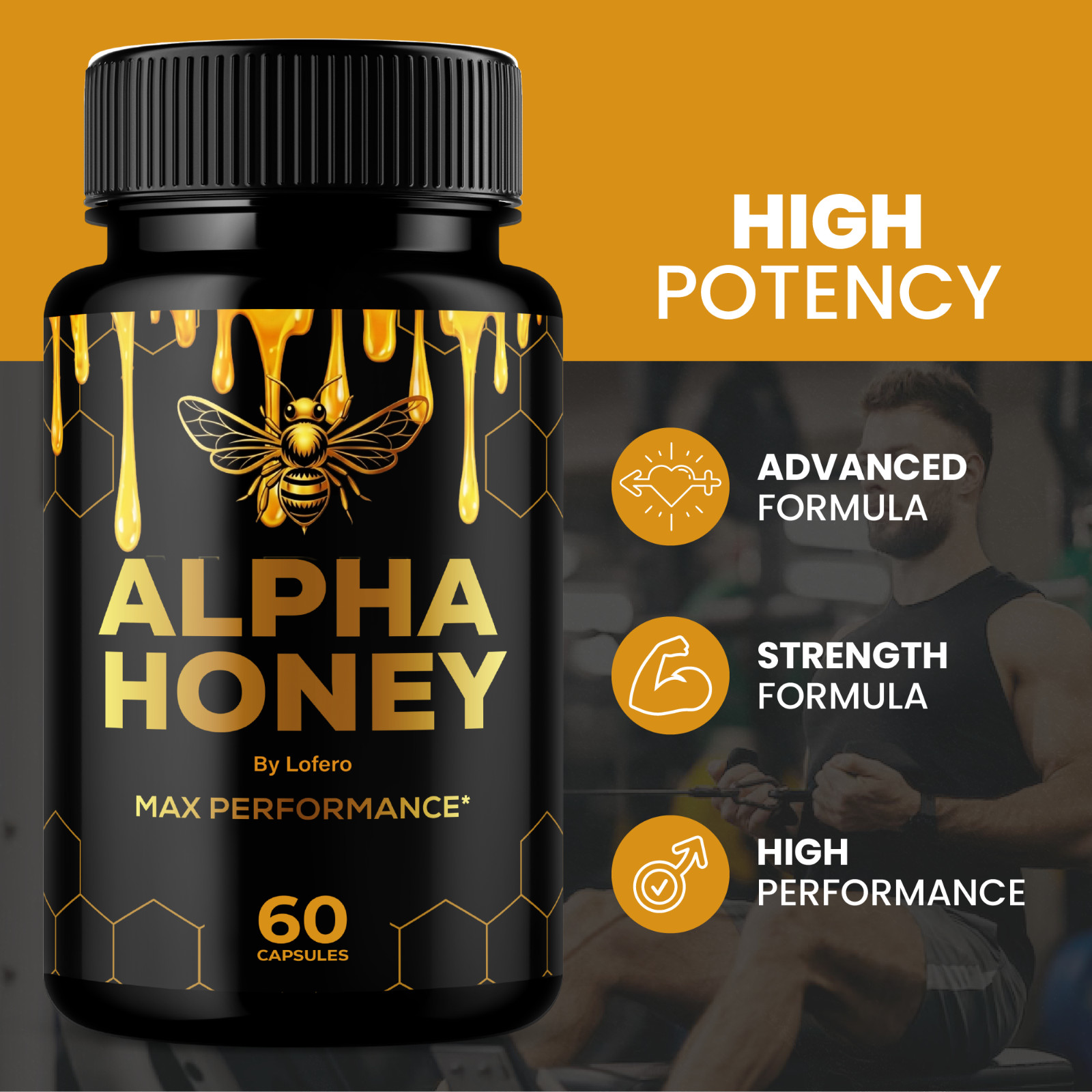 (3 Pack) Alpha Honey Capsules AlphaHoney Performance Stamina Supplement (180 ct)