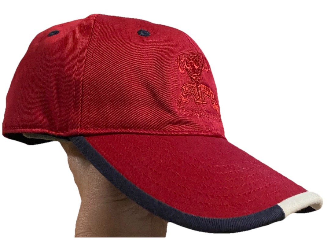 Coors Golf Championship Hat By Page & Tuttle Red W/Navy And White Adjustable