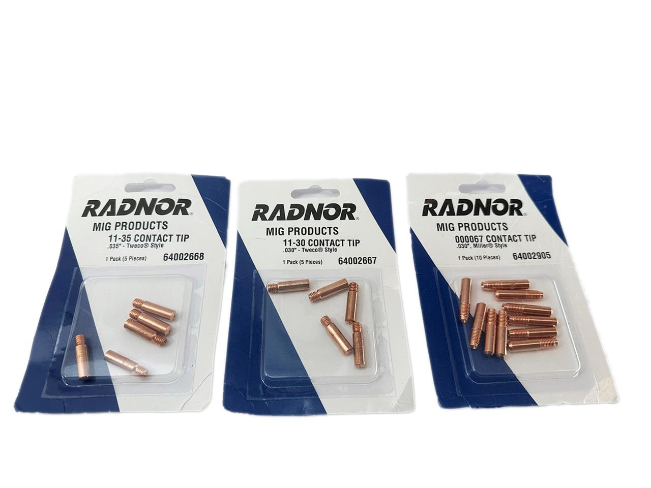 Lot of 3 Radnor RAD64002668 Contact Tip 0.035 Tweco Standard NEW FREE FAST SHIP