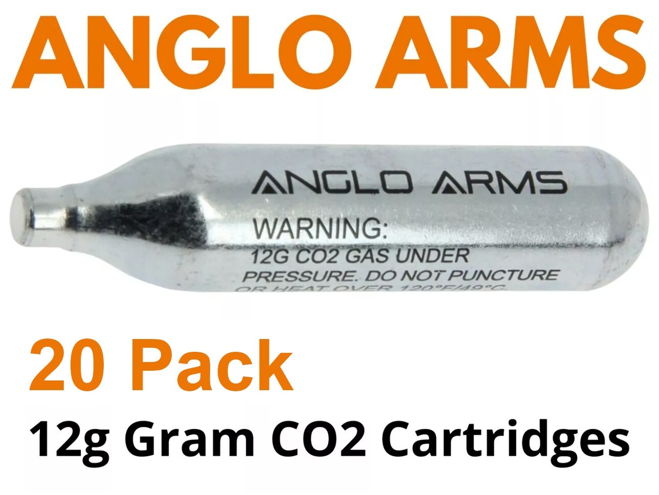 12g Gram CO2 Gas Capsule [20 Pack] Anglo Arms Cartridge Air Rifle Pistol AirGun