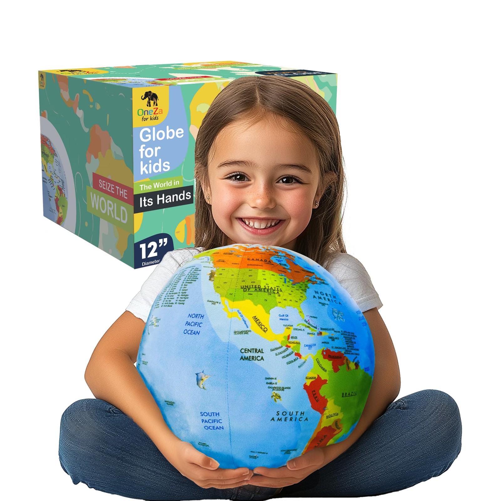 12” Soft World Globe for Kids | Fun & Educational, Playfully Colored with US ...