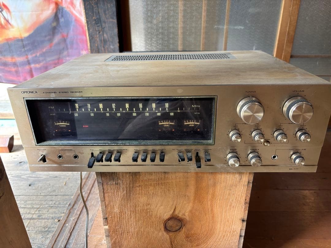 Optonica 4-Channel Stereo Receiver Tape Deck Tested Power On Junk