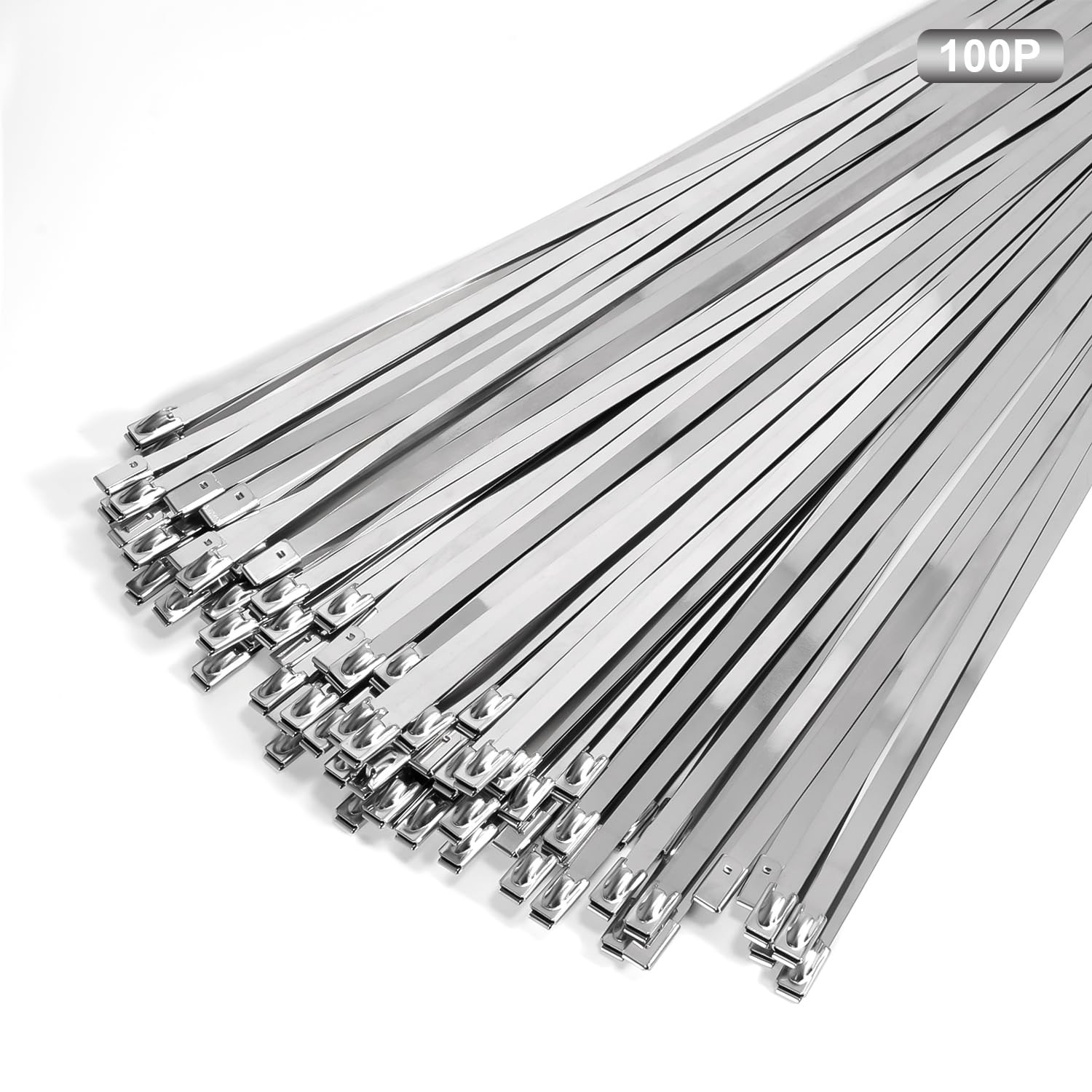 Metal Zip Ties 12 Inch Stainless Steel Cable Ties 100 Pack 270 Lbs Heavy Duty Se