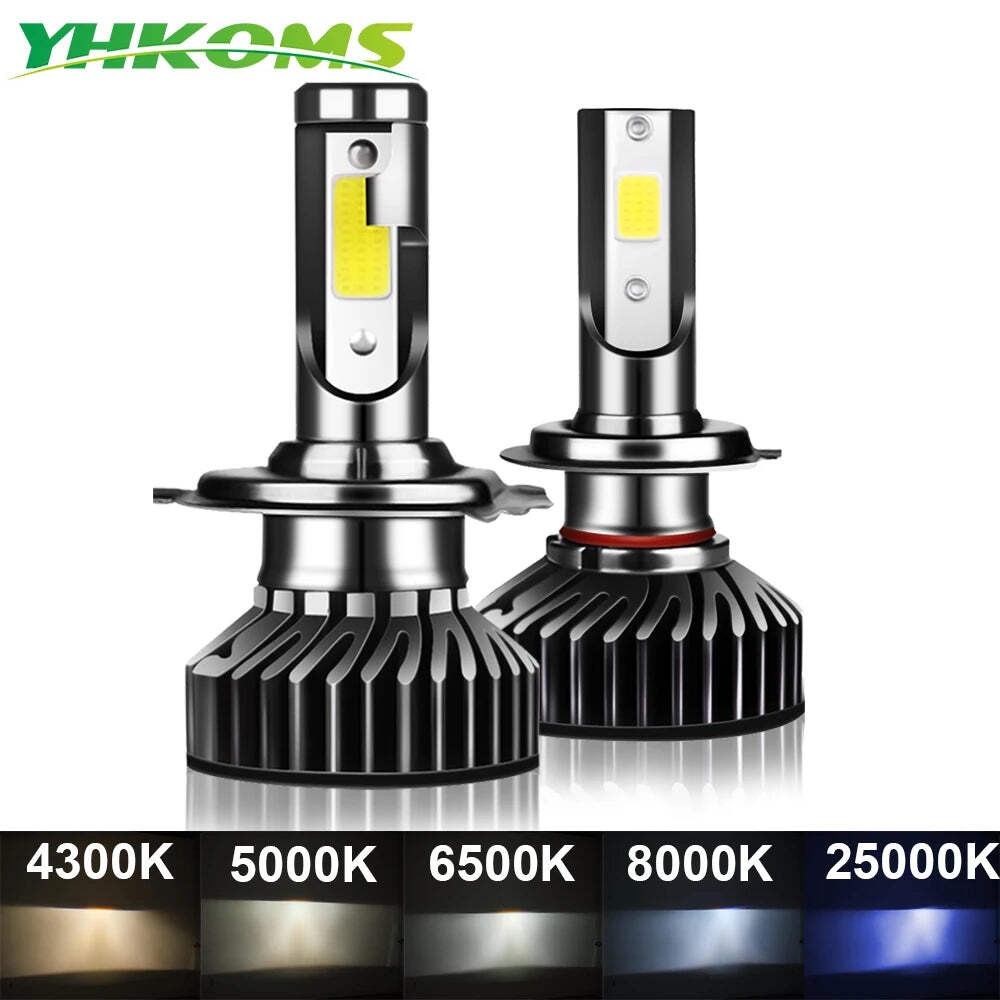 YHKOMS 80W 14000LM Car Haedlight H4 H7 H1 LED H8 H9 H11 4300K 5000K 6500K 8000K