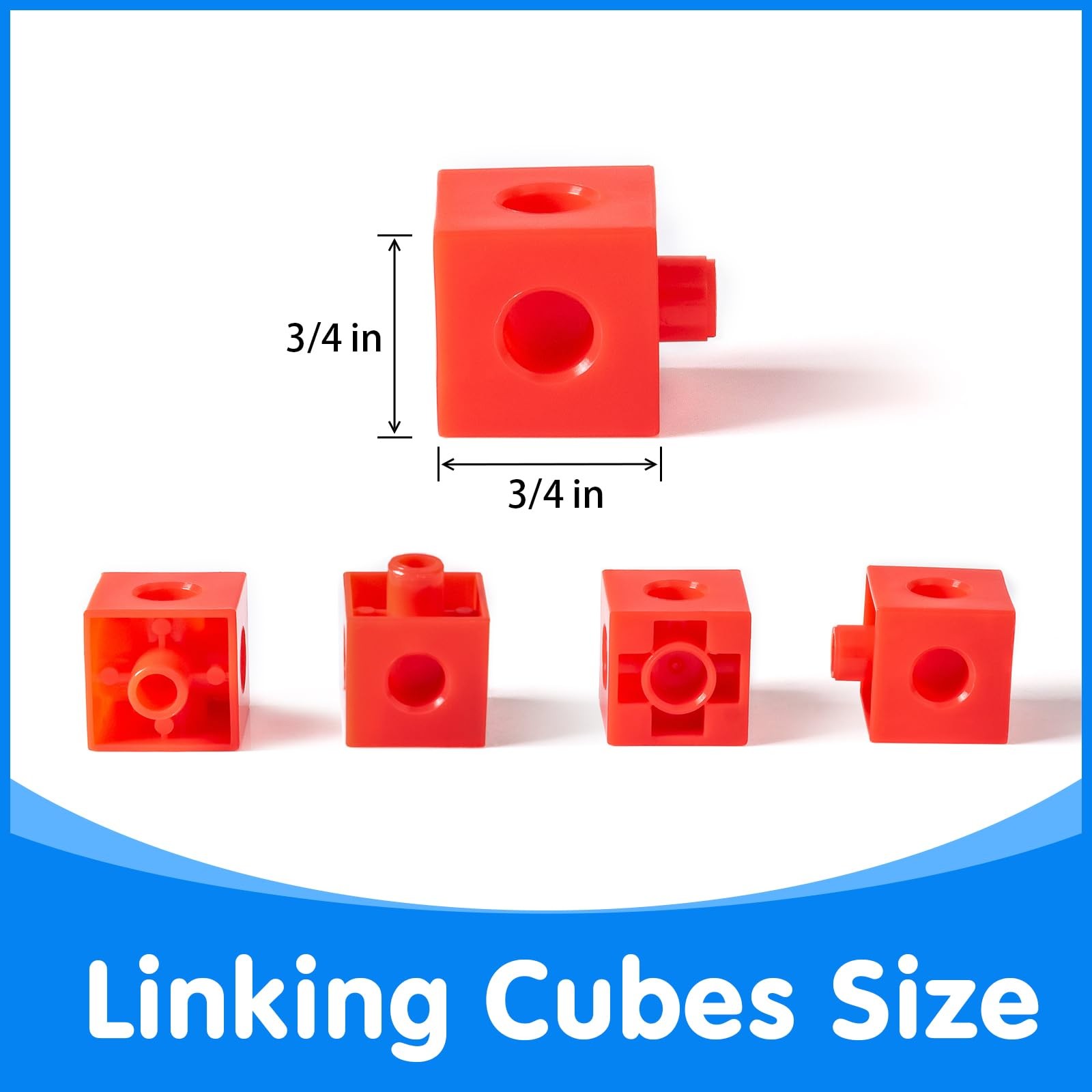 100 Pcs Math Linking Cubes with 384 Cartoon Stickers - STEM Counting Cubes & ...