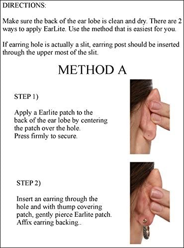 EarLite 60 patches Invisible Earring Ear Support 60 Count (Pack of 1), Clear