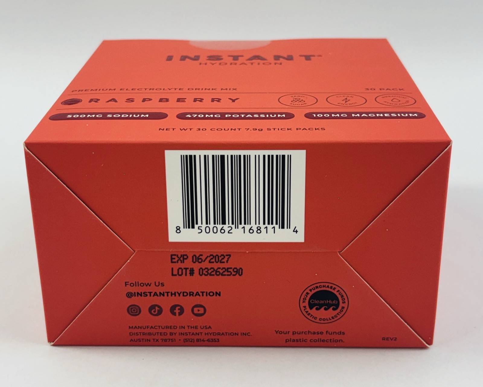 Instant Hydration Premium Electrolyte Drink Mix - Raspberry - 30 Packets