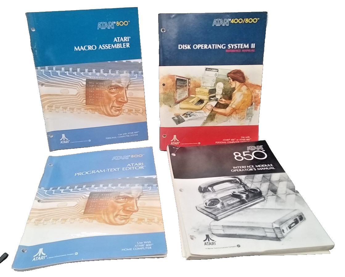 4 QTY Atari 400/800 Assembler Editor User Manuals Booklet