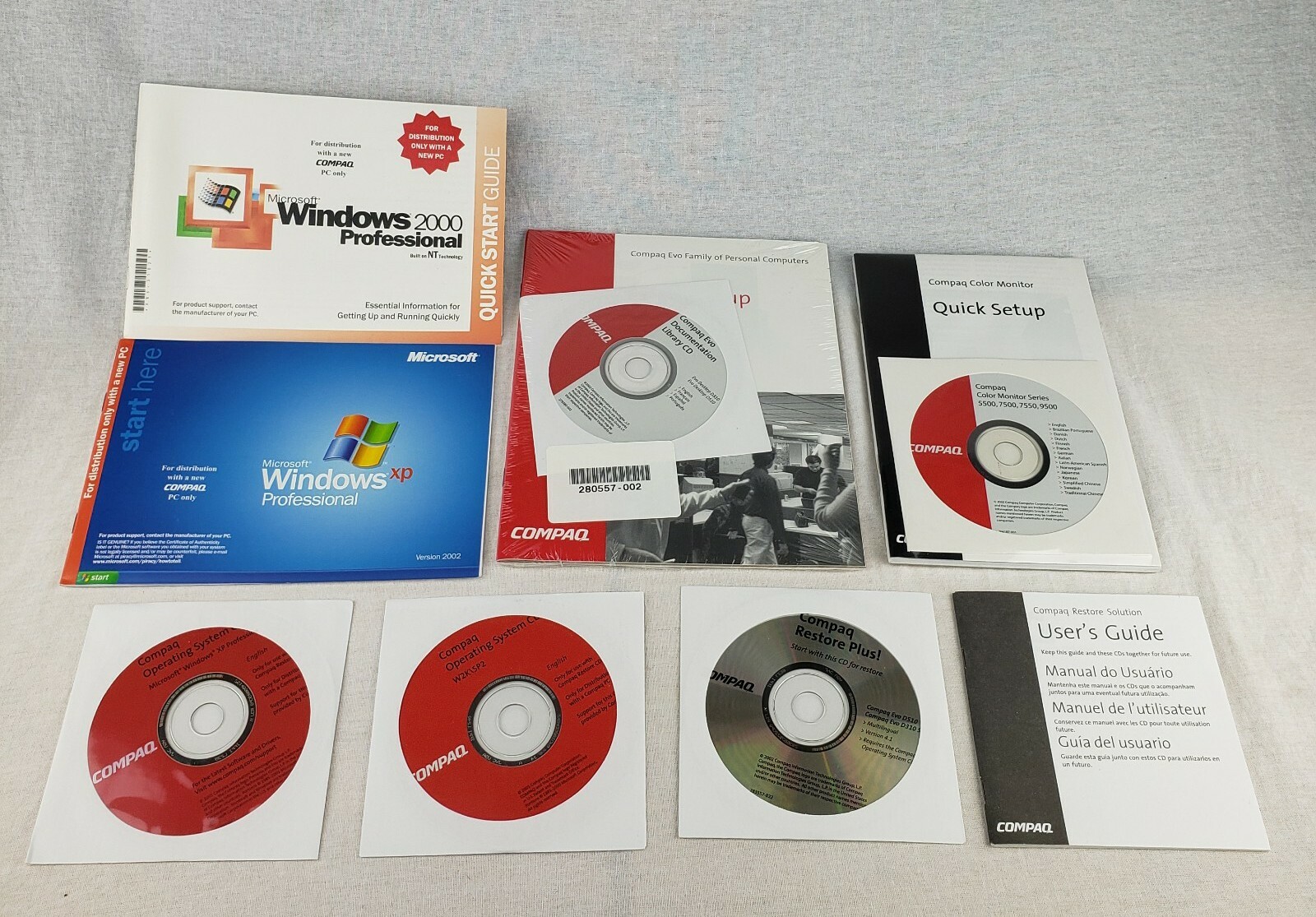 Microsoft Windows XP 2002 2000 Software Discs BUNDLE LOT Compaq PC - NEW Sealed
