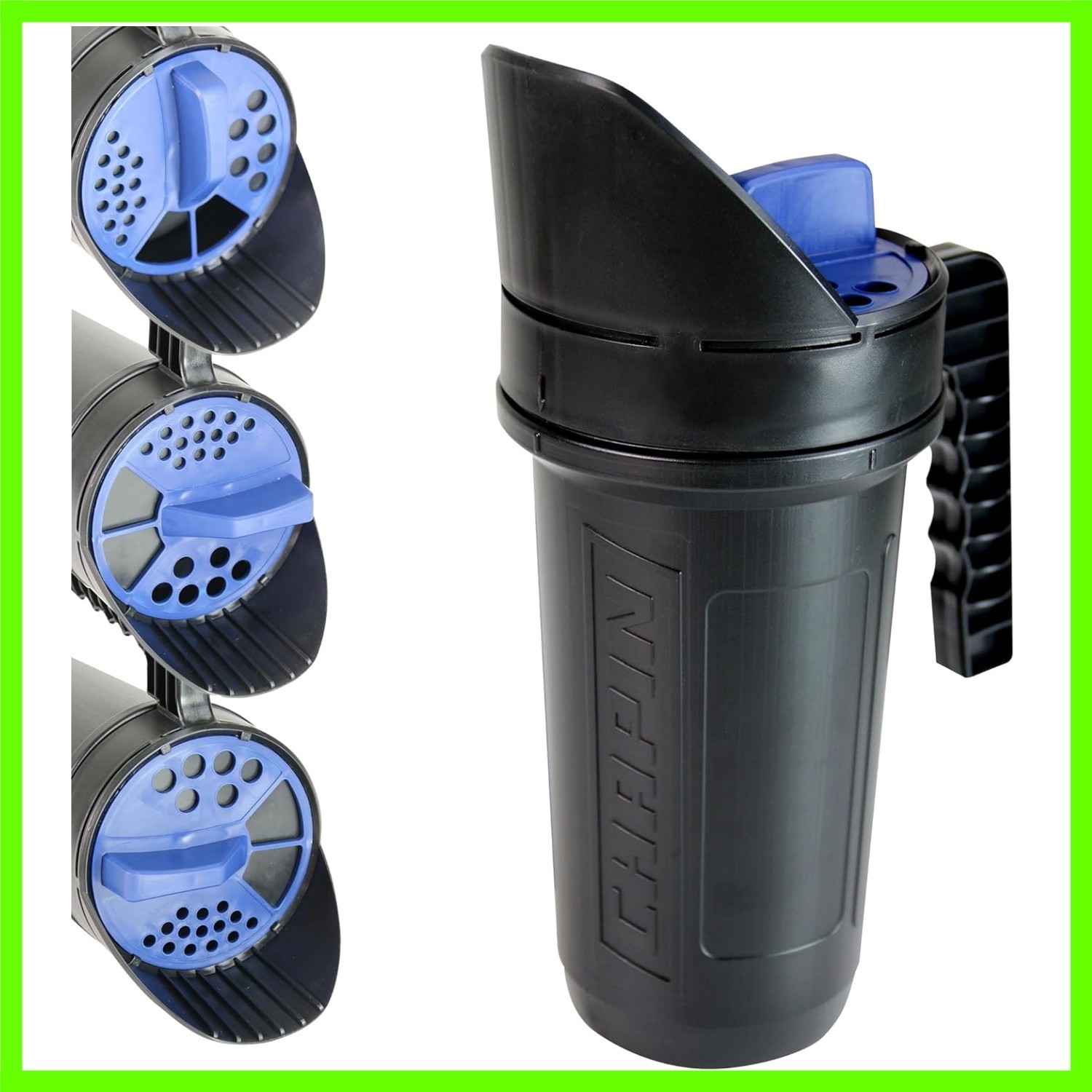 8740A: 64-Ounce Black Poly Hand Shaker Spreader for Turf, Fertilizer, Grass S...