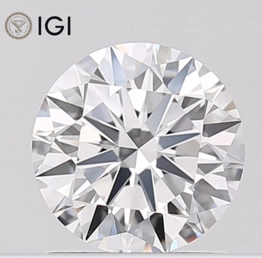 IGI Certified Lab Grown CVD Diamond ROUND Cut 1.22 Ct F Color VS1 Clarity Stone