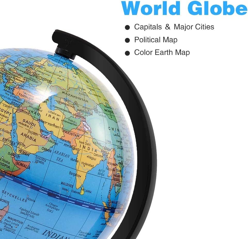 4'' World Globe Kids Learning Educational Rotating World Map Globes Mini Size