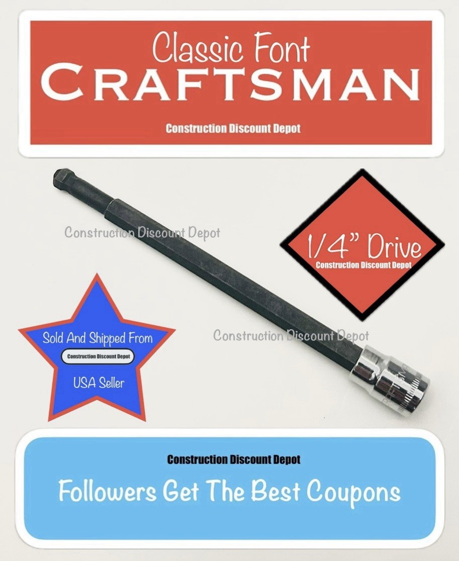 Craftsman  Sockets 1/4" Drive 4-3/4" LONG 6MM Hex Allen Bit Socket 17529 6 MM