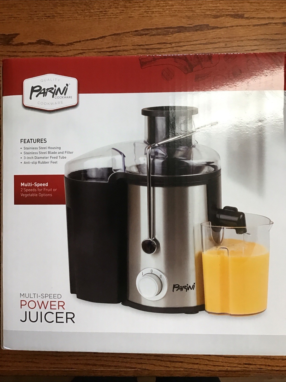 Multi-Speed Power Juicer PARINI Cookware Stainless Steel NEW IN BOX
