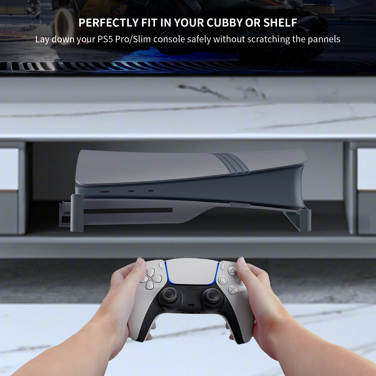 Disc Digital Horizontal Stand Placement Bracket For Sony PS5 Pro/Slim Console US