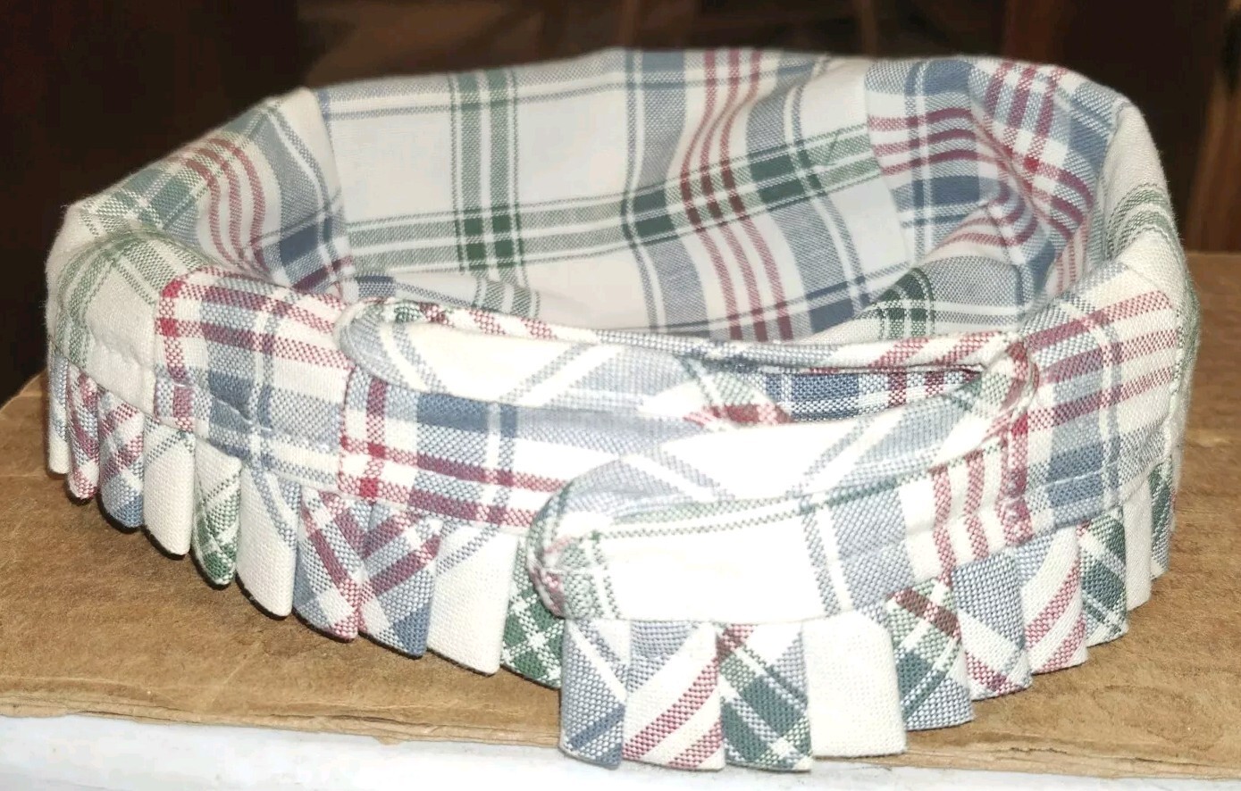Longaberger Market Day Plaid Liner Square, 5.5" Wide, 4" Tall
