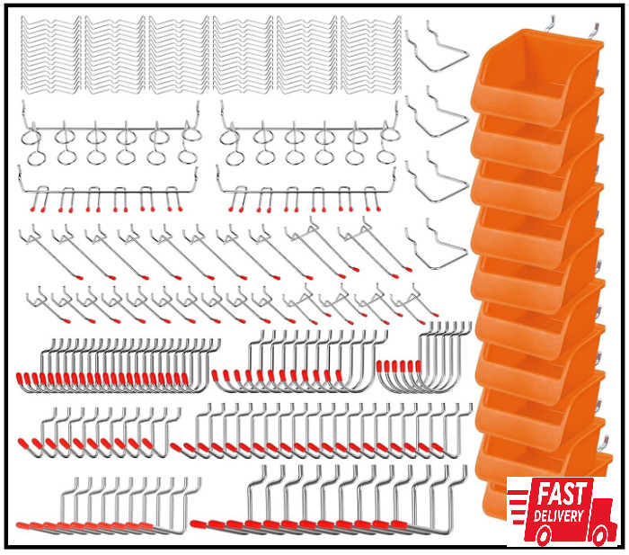 HORUSDY 238-Piece Pegboard Hooks Assortment, Pegboard Accessories with Pegboard