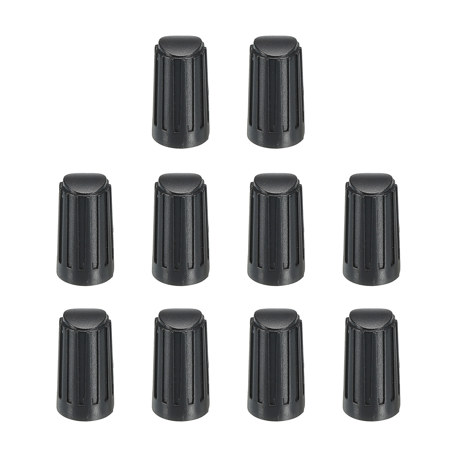 Potentiometer Control Knob ABS Guitar Knob D Type 6mm Black 10PCS