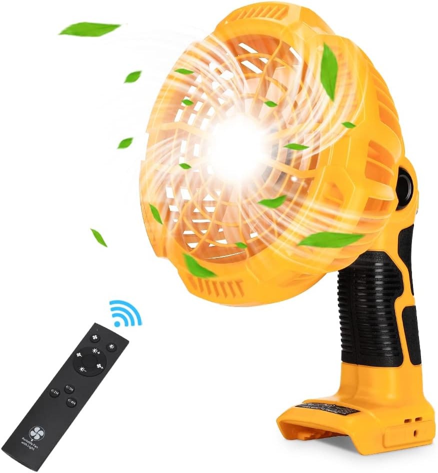 Portable Fan for  20v Battery, Handheld Fans with 300LM LED Lp,