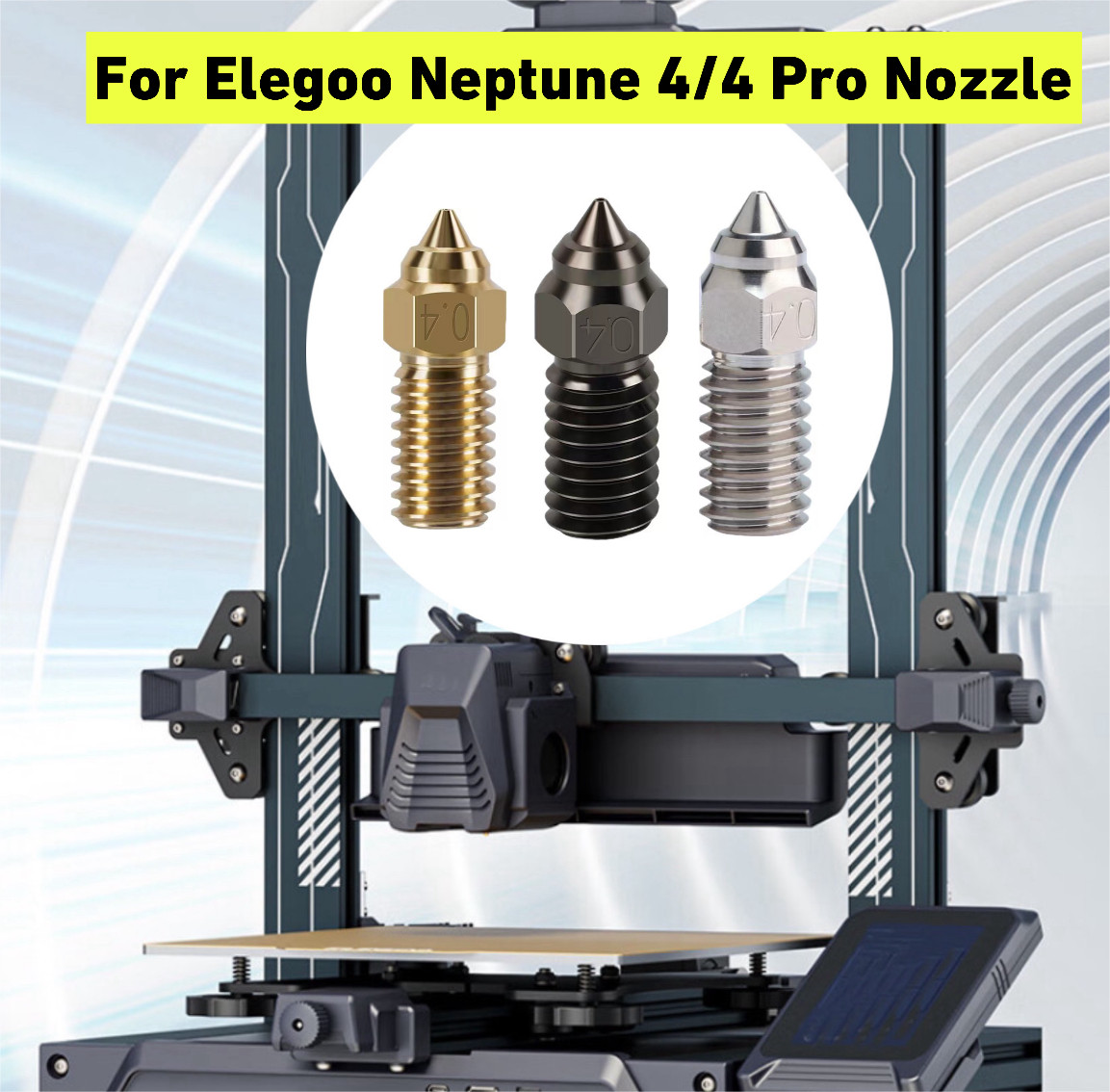 For ELEGOO Neptune 4/4 Pro Nozzle 0.2/0.4/0.6/0.8/1.0 mm High-Speed 3D DIY Parts