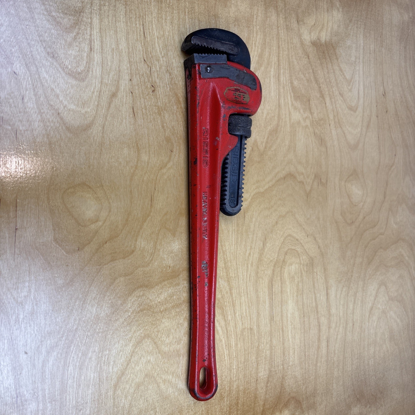 Vintage RIDGID 18” Heavy Duty Straight Pipe Wrench USA Made Alloy Steel Jaws