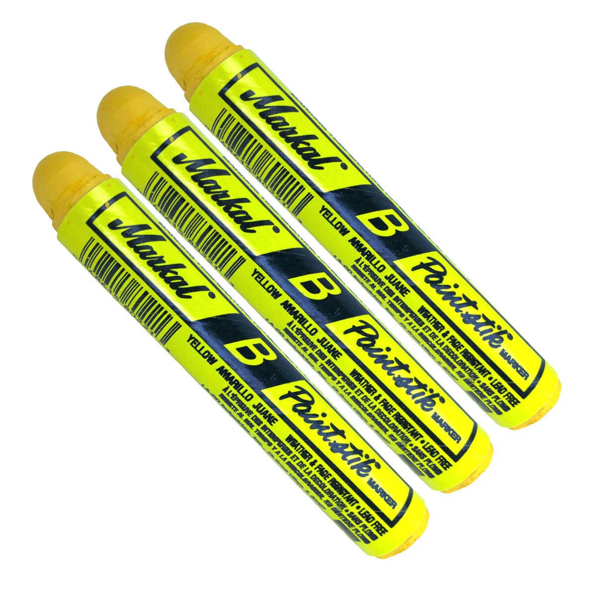 3 Markal B Yellow Tire Chalk Paint Sticks Crayon Surface Marker Graffiti Art