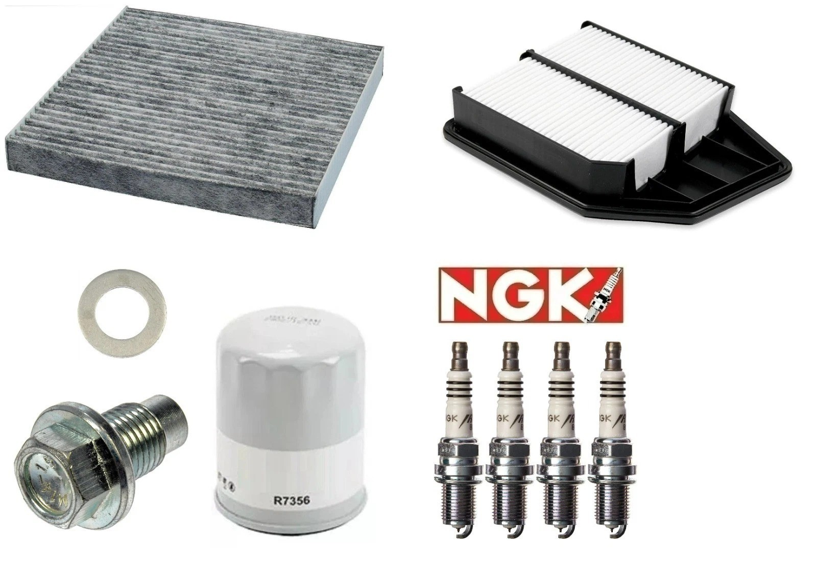 Tune Up Kit Oil Cabin Air Filters NGK Plugs for Honda Accord L4; 2.4L 2008-2012