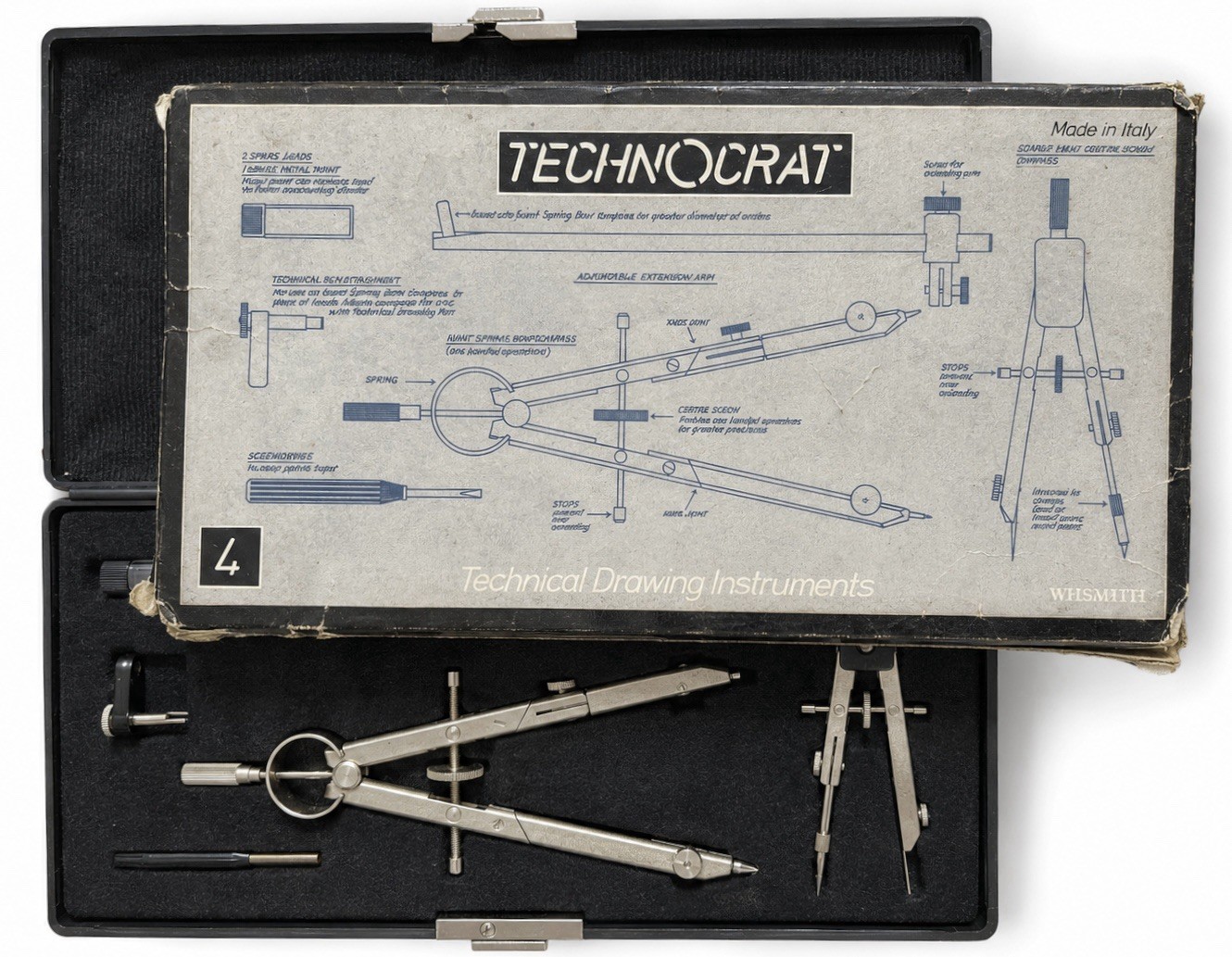 TECHNOCRAT Drawing Surveying Instruments Set No.4 in Original Box. Compass etc