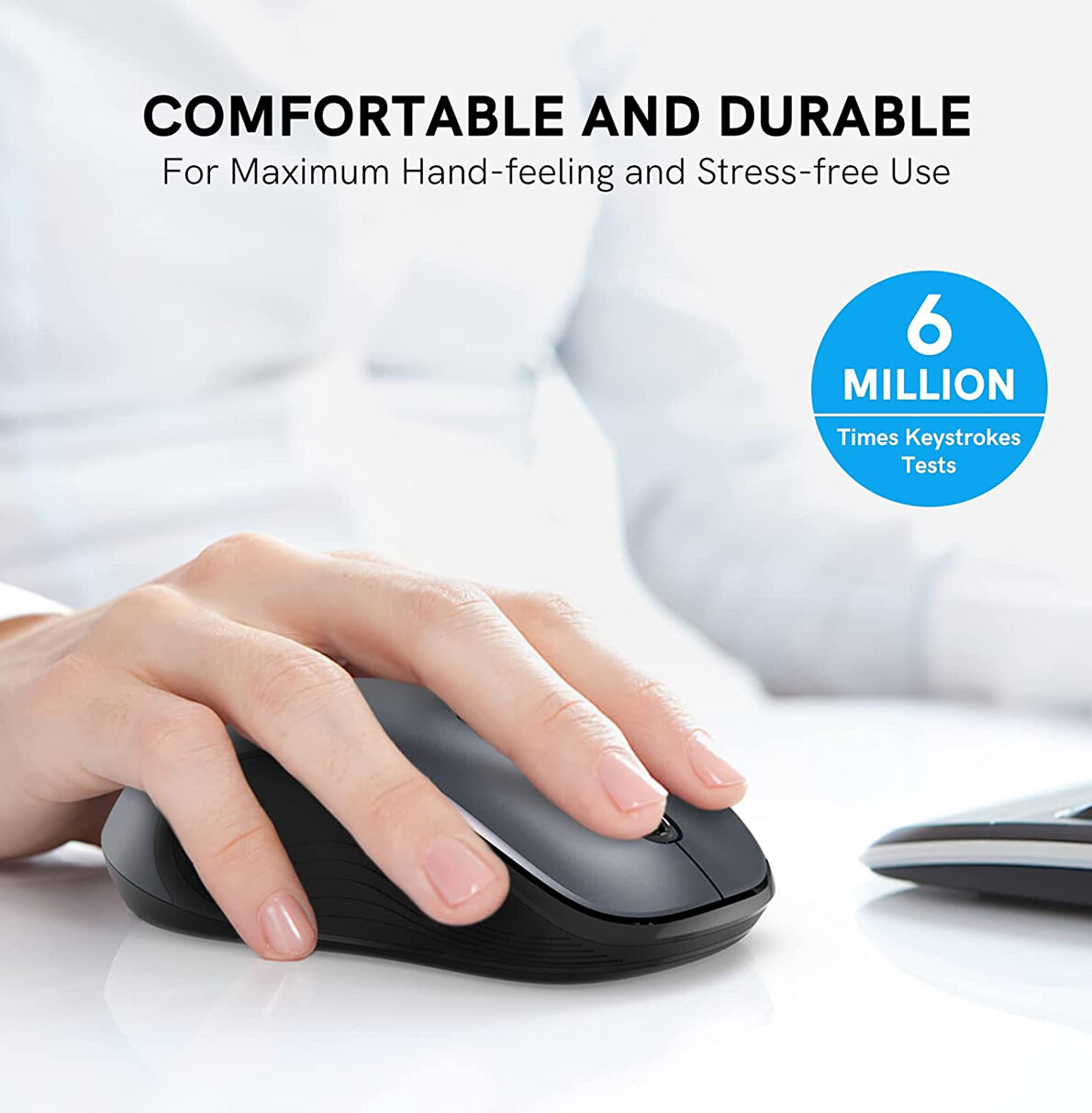 Comfortable Ergonomic Cordless Mobile Wireless Mouse for Notebook Laptop Desktop