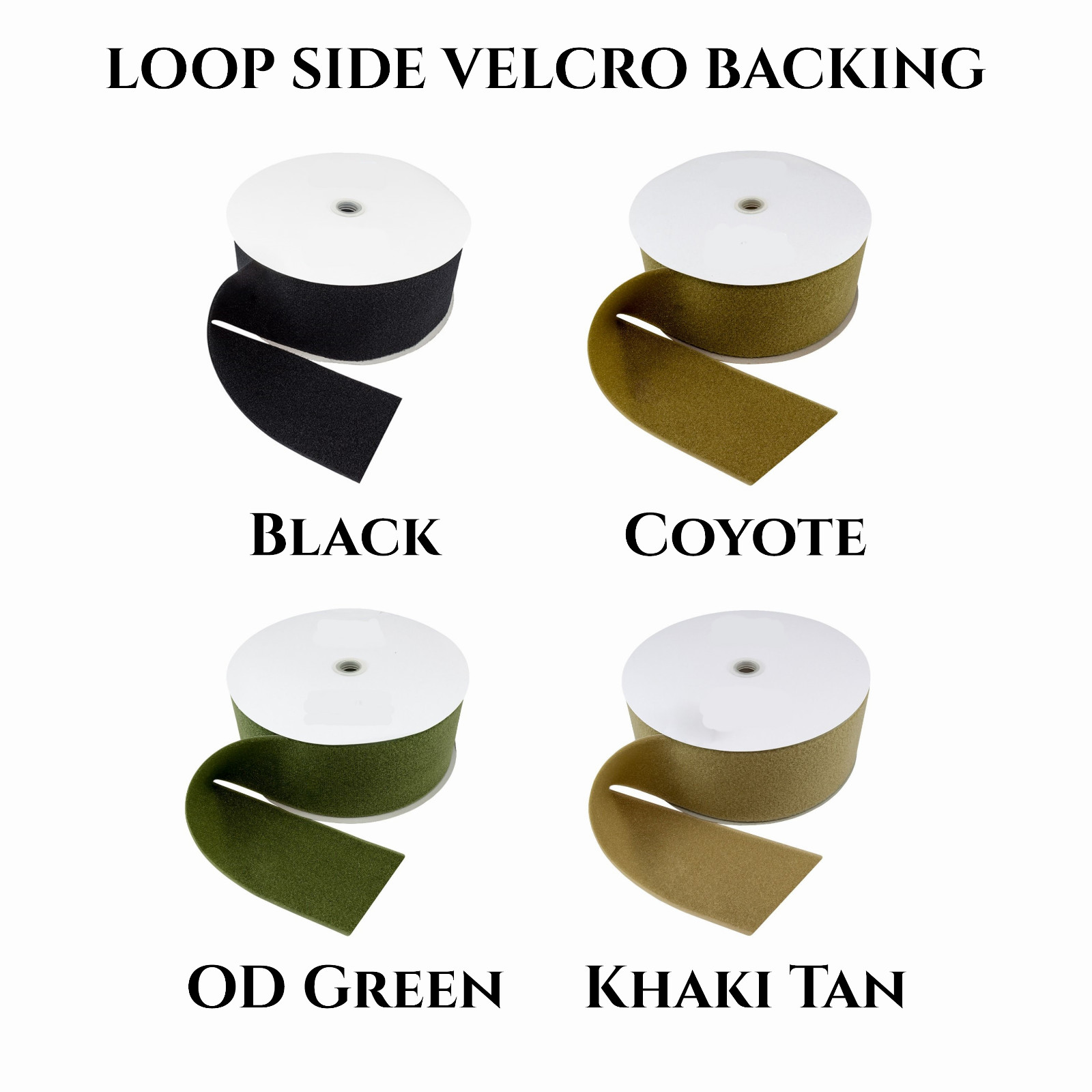 Loop Side Backing for Morale Patches, Iron On or Sew On, Hook & Loop, Multi Size