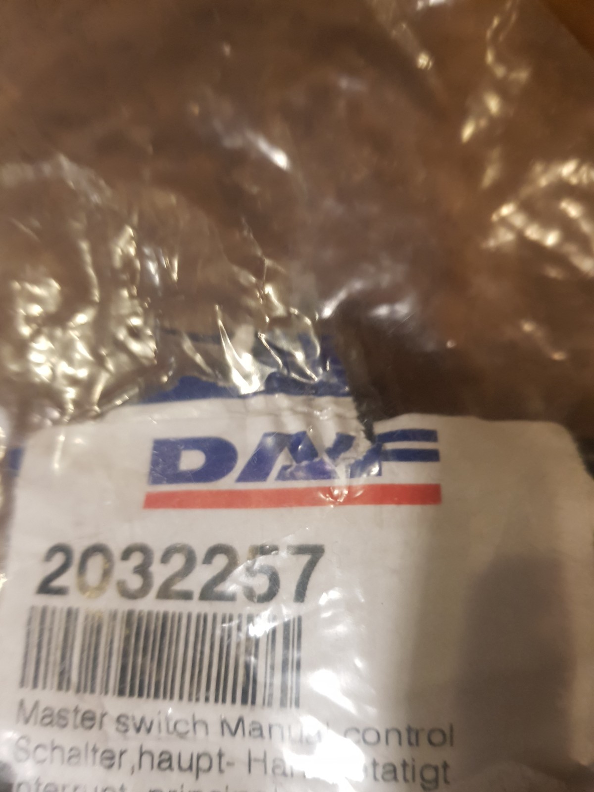 master switch manual control DAF