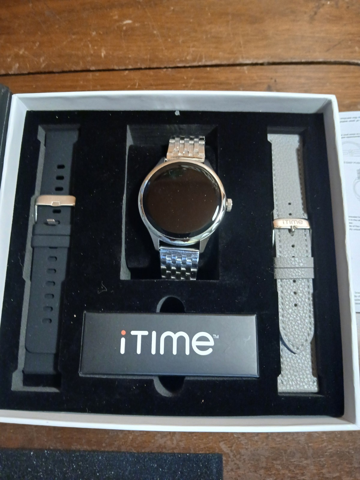 iTime Health/Fitness Smartwatch w/ Heart Rate Monitor 2x Straps & Charging Disc