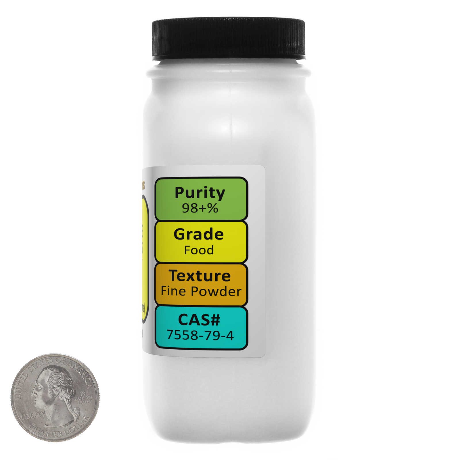 Disodium Phosphate [Na2HPO4] 98+% Food Grade Powder 1.5 Lb in Three Bottles USA