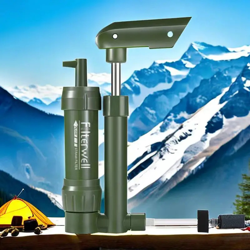 Filterwell Mini Pocket Hand Pump Water Filter Outdoor Survival Portable Drinking