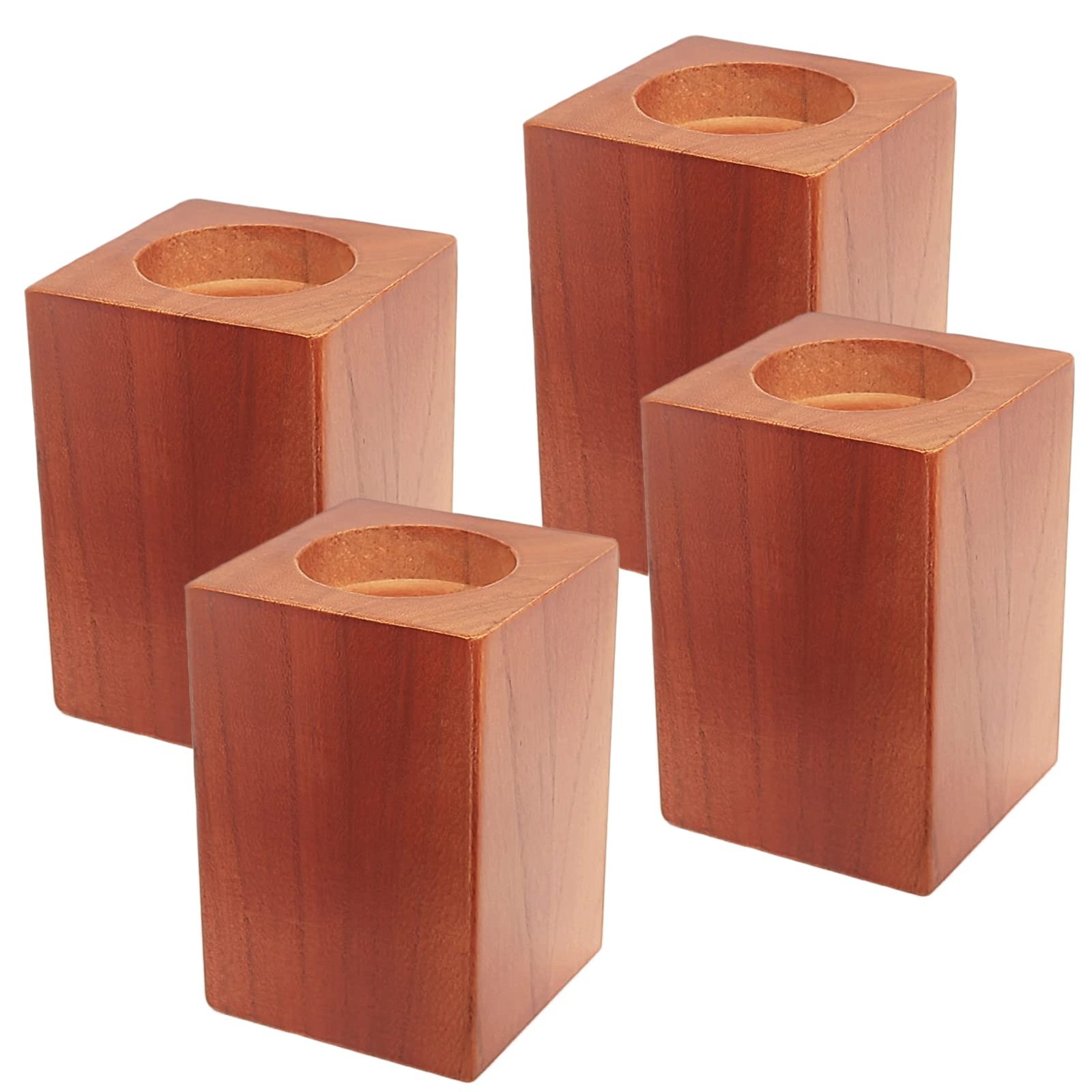 Kasiden Wood Bed Risers, Furniture Risers-Heights 4.5 Inch 4.5in, Brown 4.5in