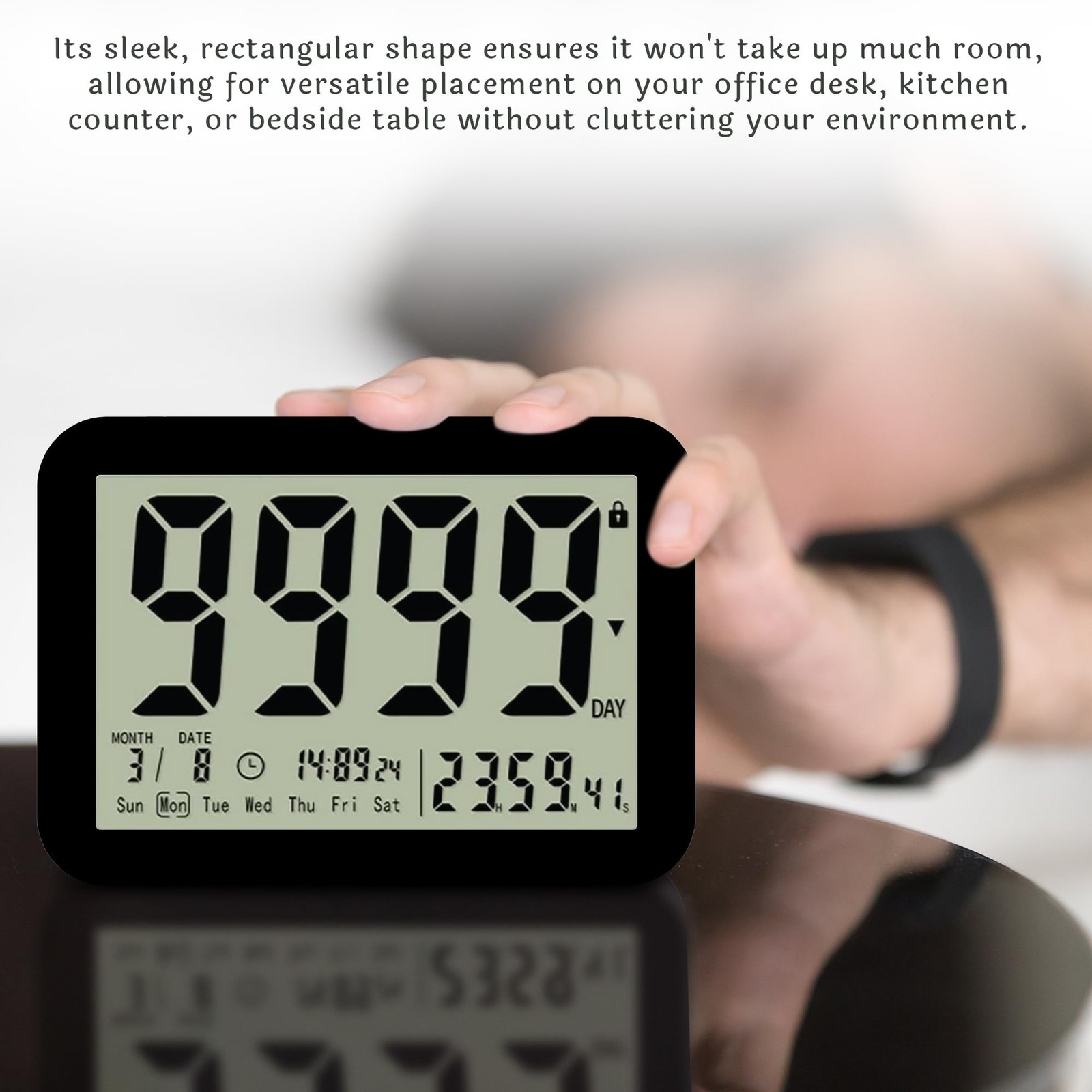 9999 Days Countdown Clock - Reusable Count Down Timer - Large Display LCD Dig
