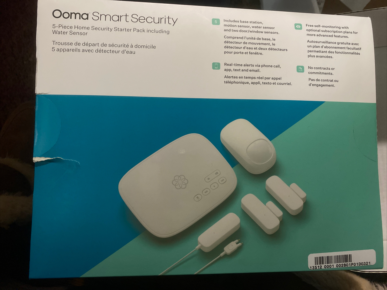 Ooma Smart Home Security Starter Kit With Water Sensor