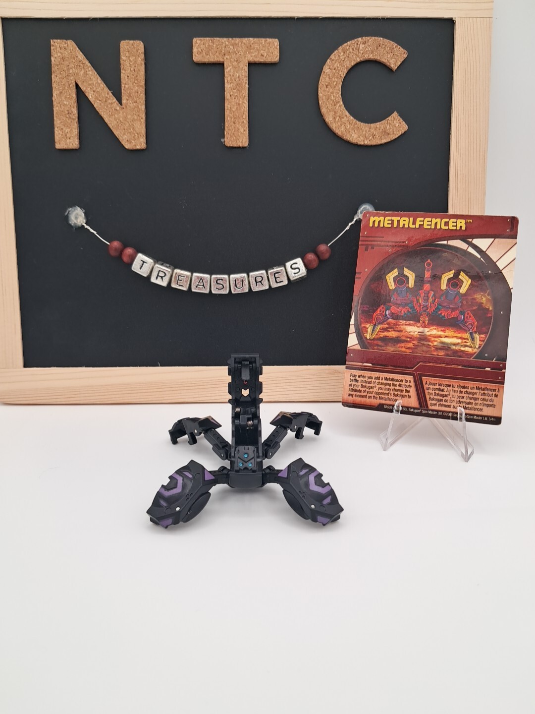 Bakugan Battle Brawlers Darkus MetalFencer Trap New Vestroia Rare W/ Card
