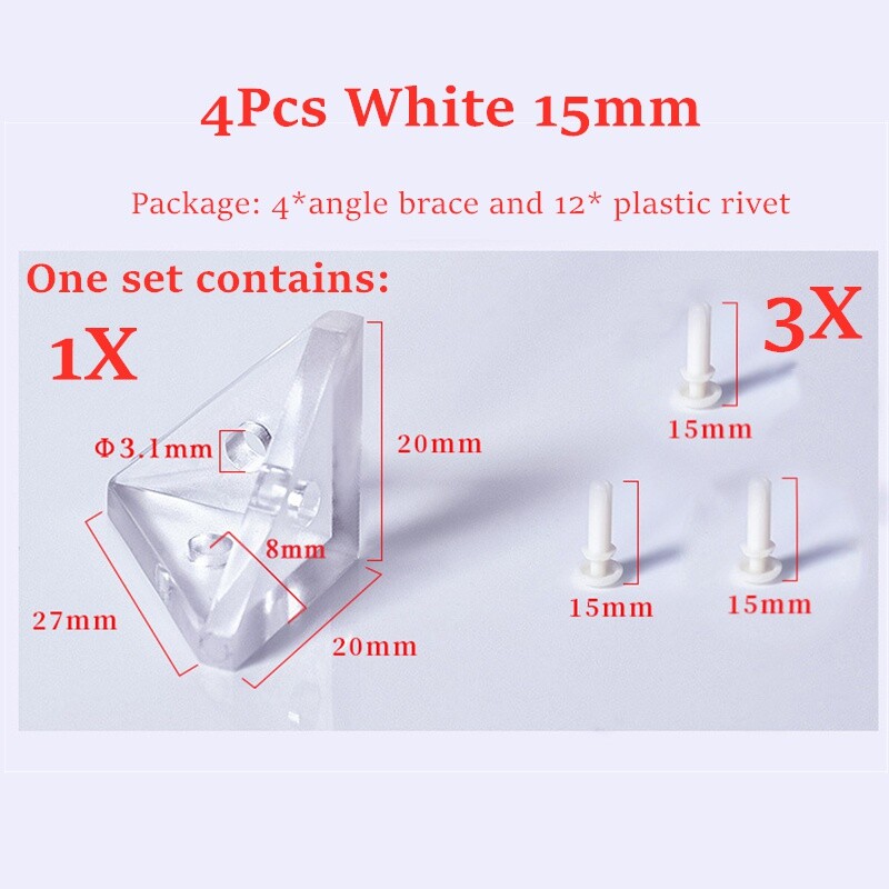 4X Corner Fixator Acrylic Angle Clamp Edge Protector Support Triangle for Box