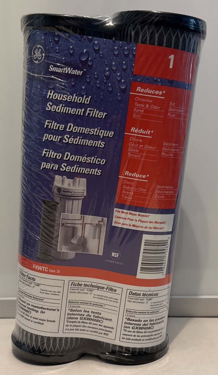 GE FXWTC SmartWater Household Sediment Replacement Filter: Set Of 2, New/Sealed