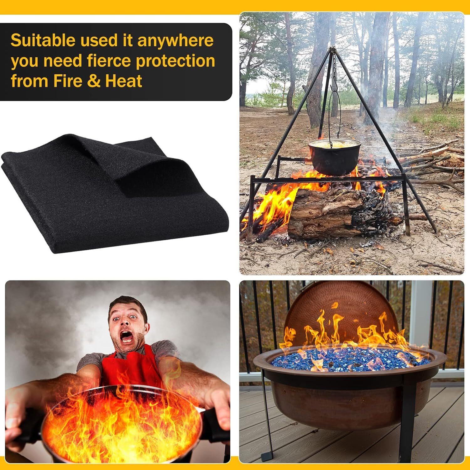 Welding Protector Carbon Felt Soldering Heat Shield Flame-Resistant Fabric Pad