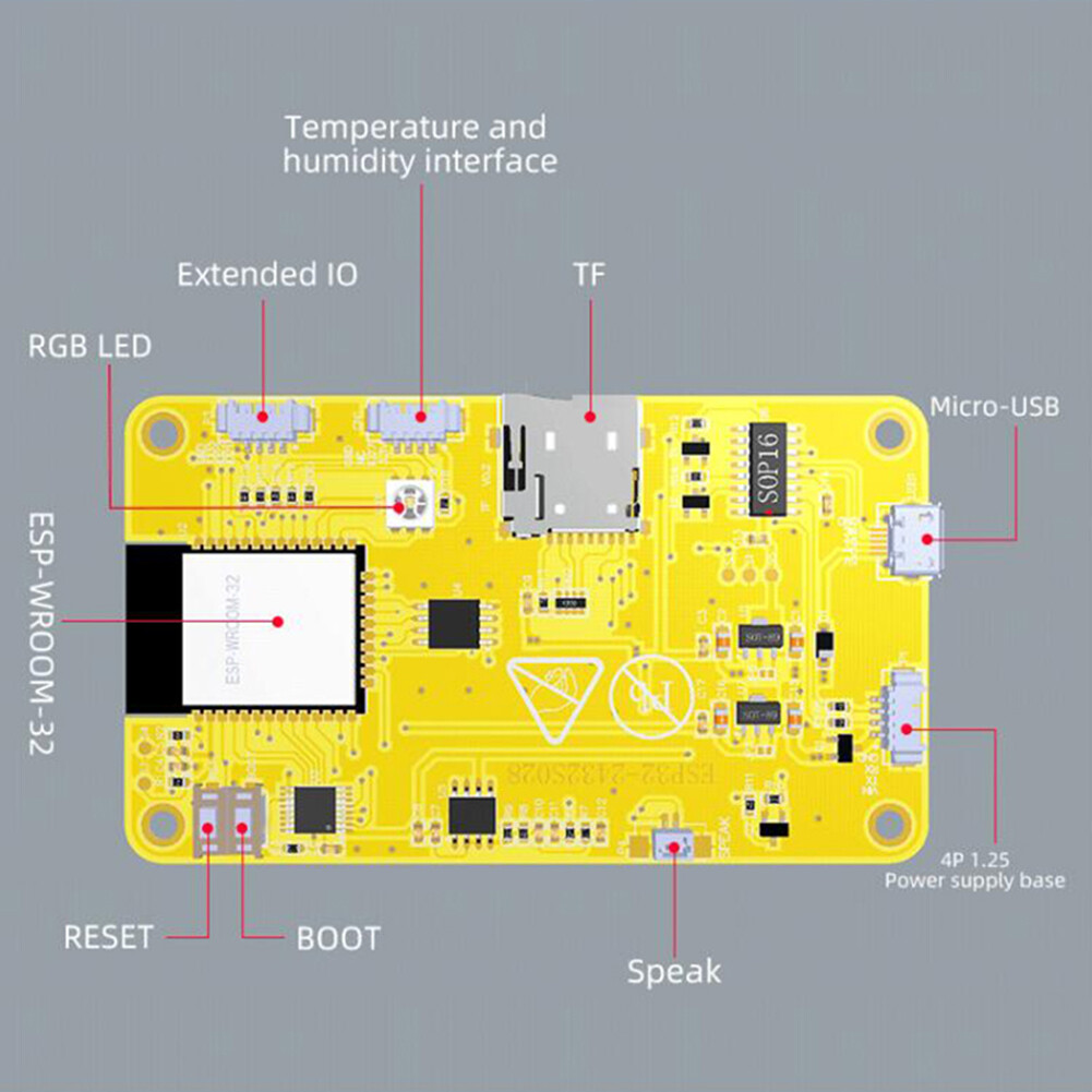 2.8" ESP32 Display ESP32-2432S028R TFT LCD ILI9341 Touchscreen + Adapter USA