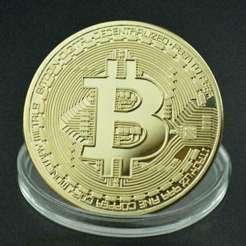 10x Coins Bitcoin Iron Plated Collectible Crypto Coin in plastic case