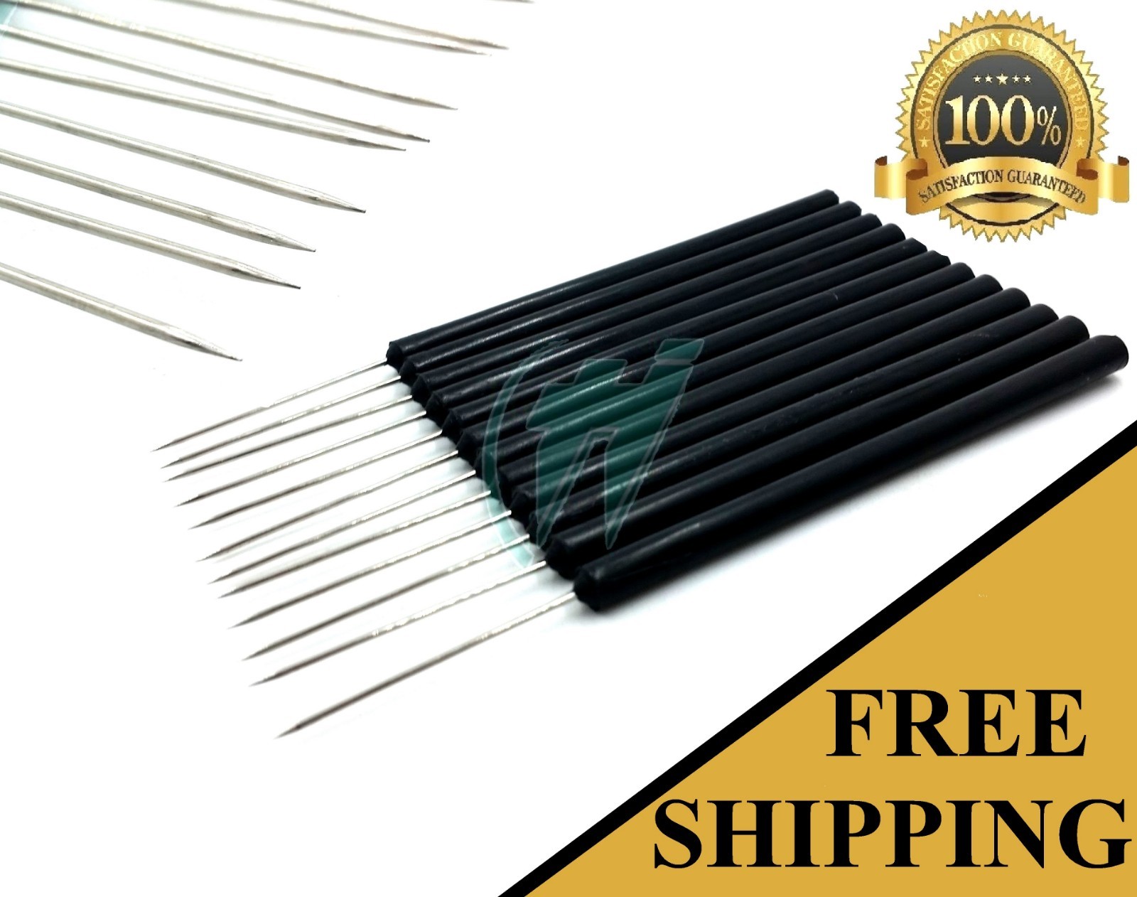SET OF 12 BLACK DISSECTION DISSECTING NEEDLES STRAIGHT