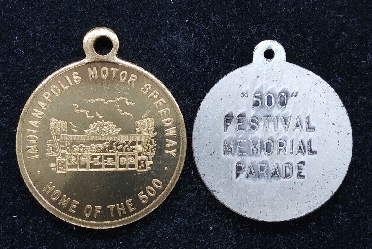 2 Indianapolis Motor Speedway Indy 500 Festival Metal Fob Tags