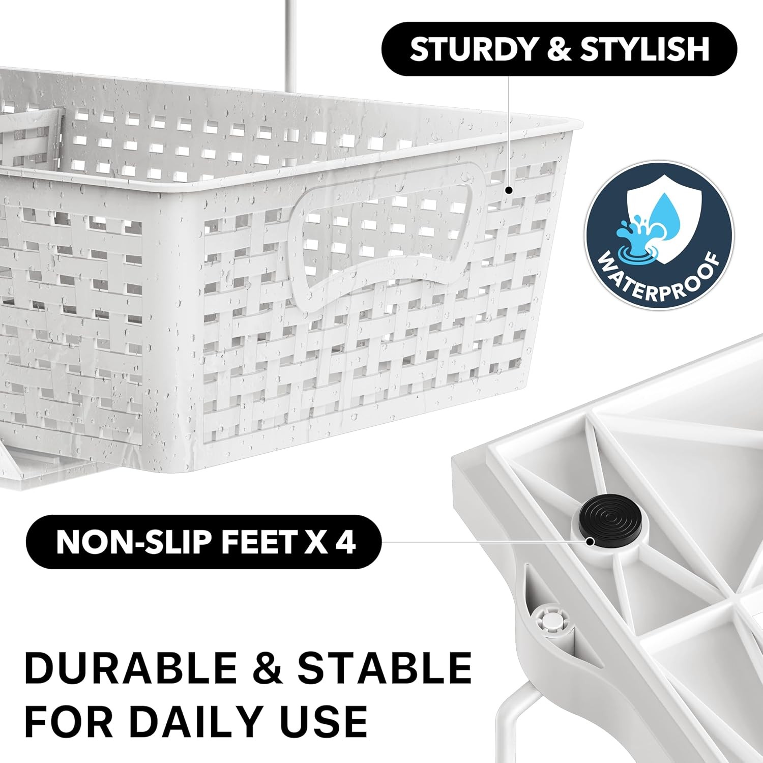 White Under Sink 2 Tier Sliding Drawer Kitchen Storage Cabinet