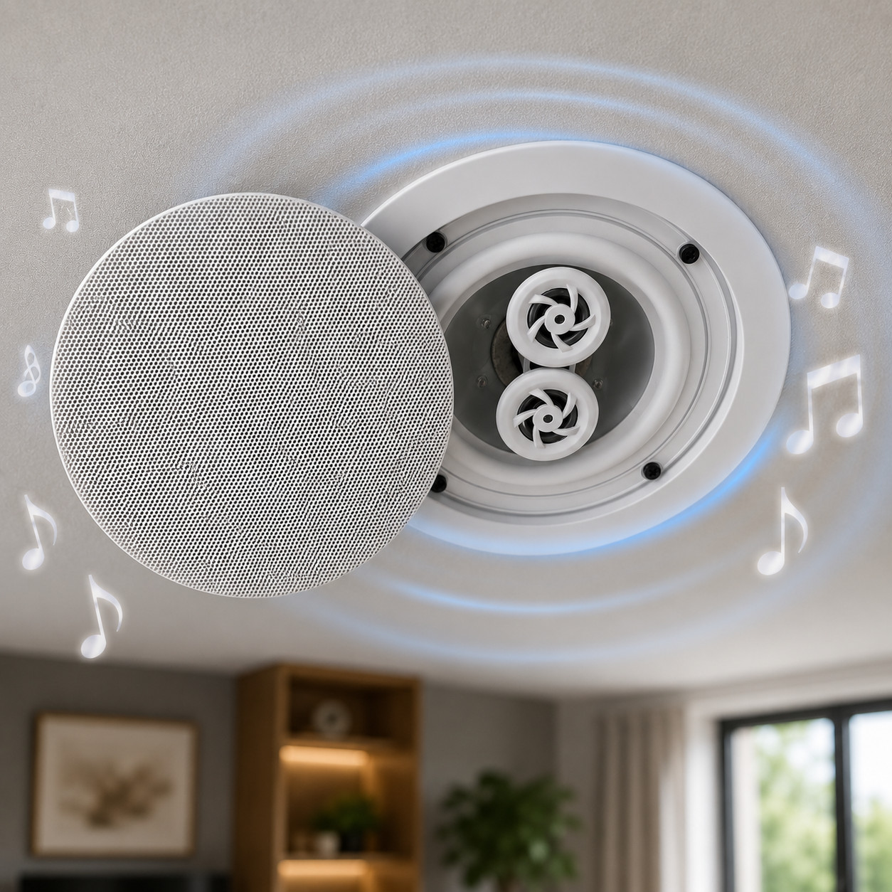 5.25” Ceiling Wall Mount Speakers 2 Way Weatherproof Full Range Woofer Speaker
