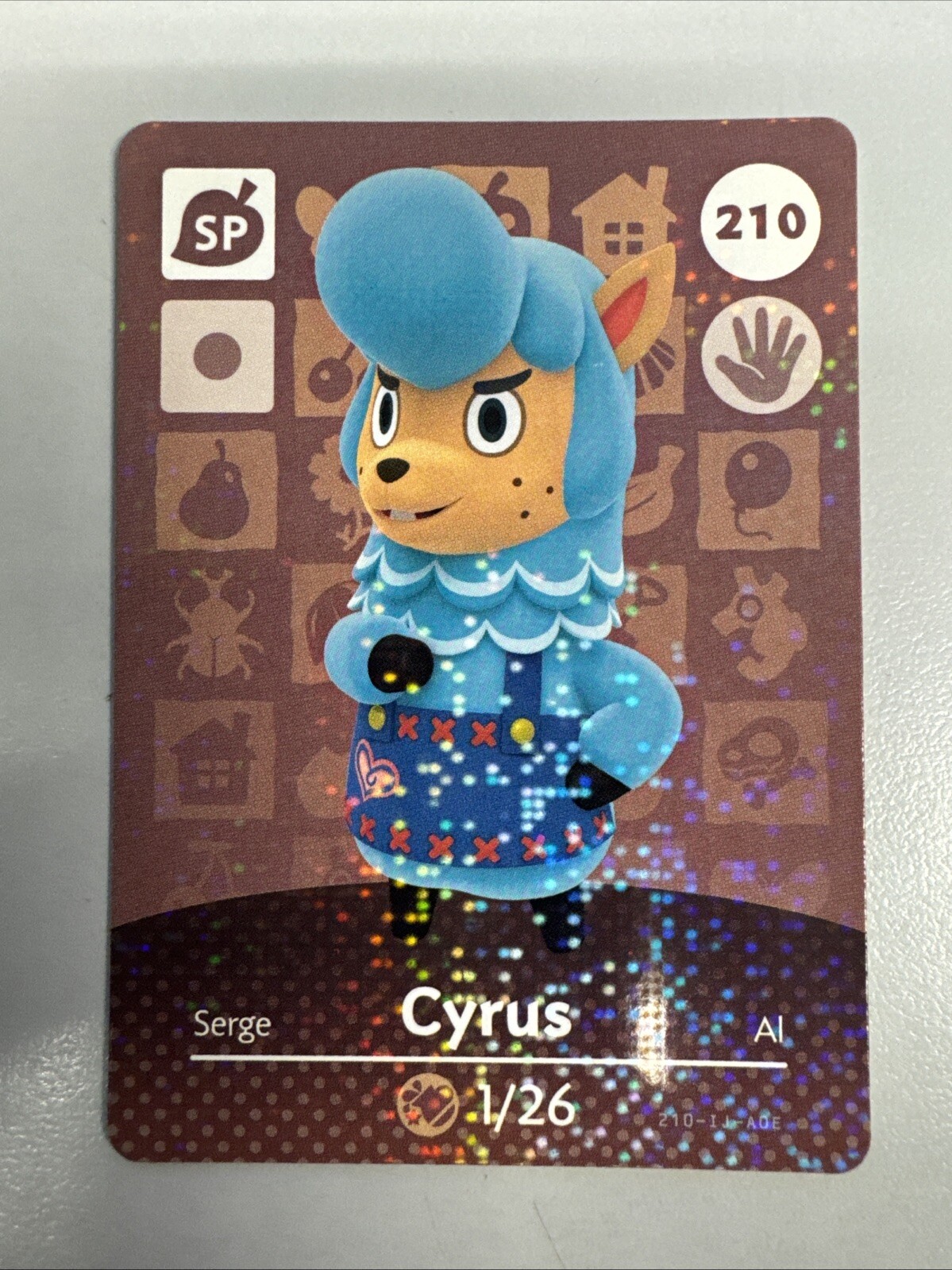 CYRUS #210 Animal Crossing Amiibo Authentic Nintendo Mint Card From Series 3